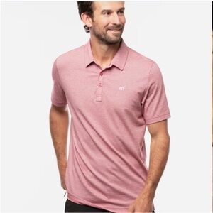 TravisMathew Heather Rose Red Polo Shirt - Short Sleeve Performance S